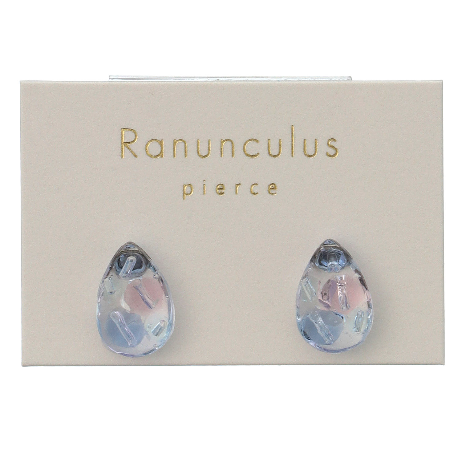 ドロップ型ガラスビーズピアス - 画像3