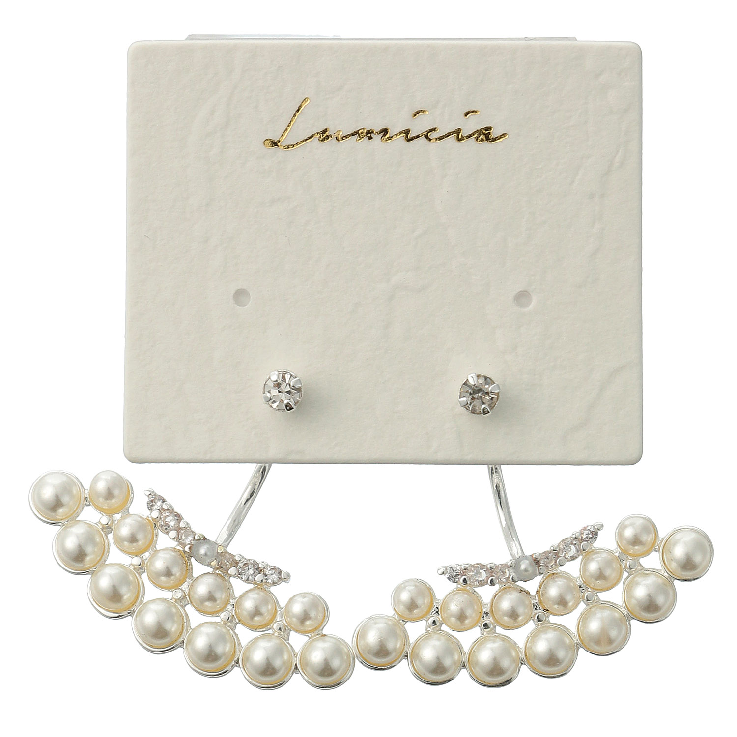 パールストーンバックキャッチピアス