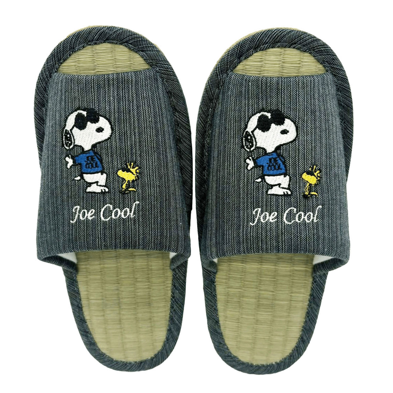 スヌーピー たたみ外縫い スヌーピー＆ウッドストック グレー