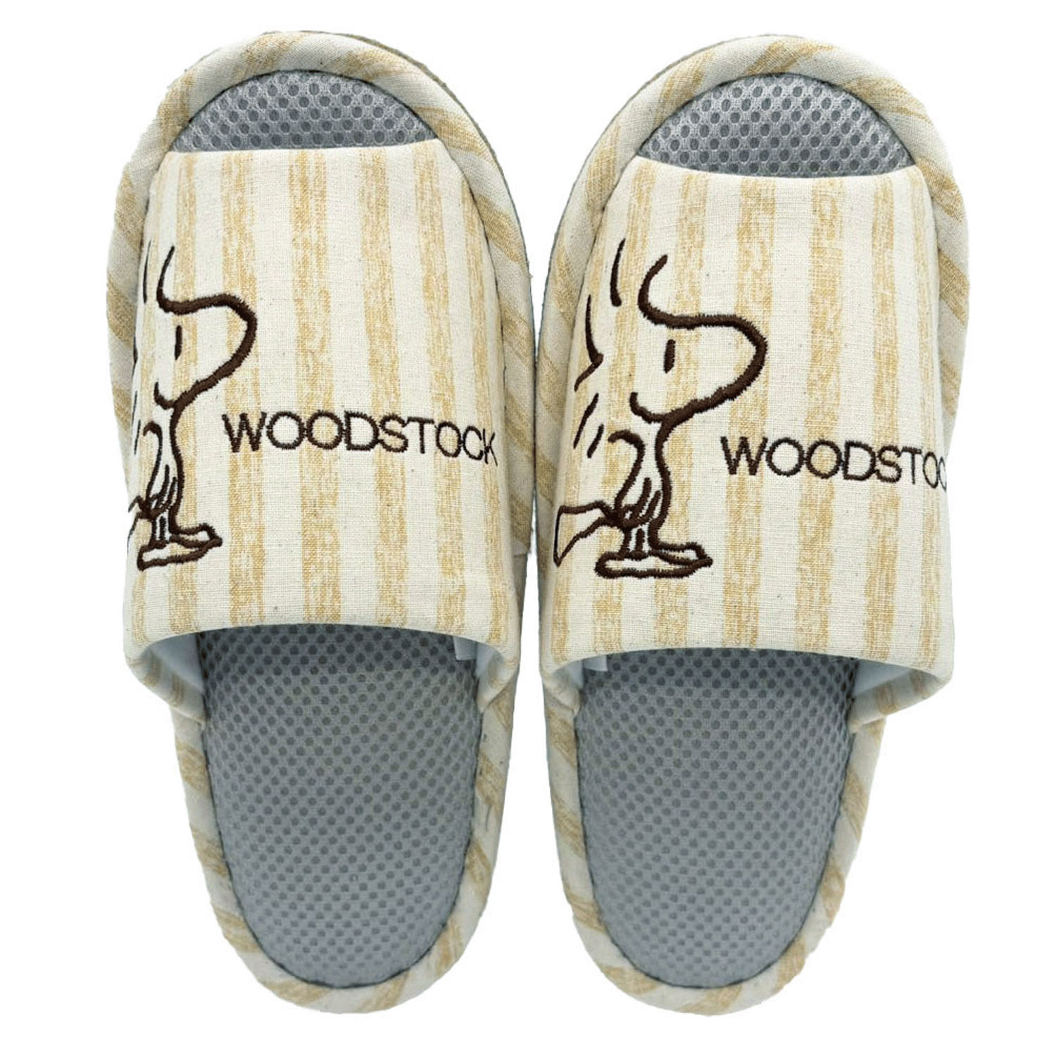 スヌーピー メッシュ外縫いスリッパ ウッドストック イエロー