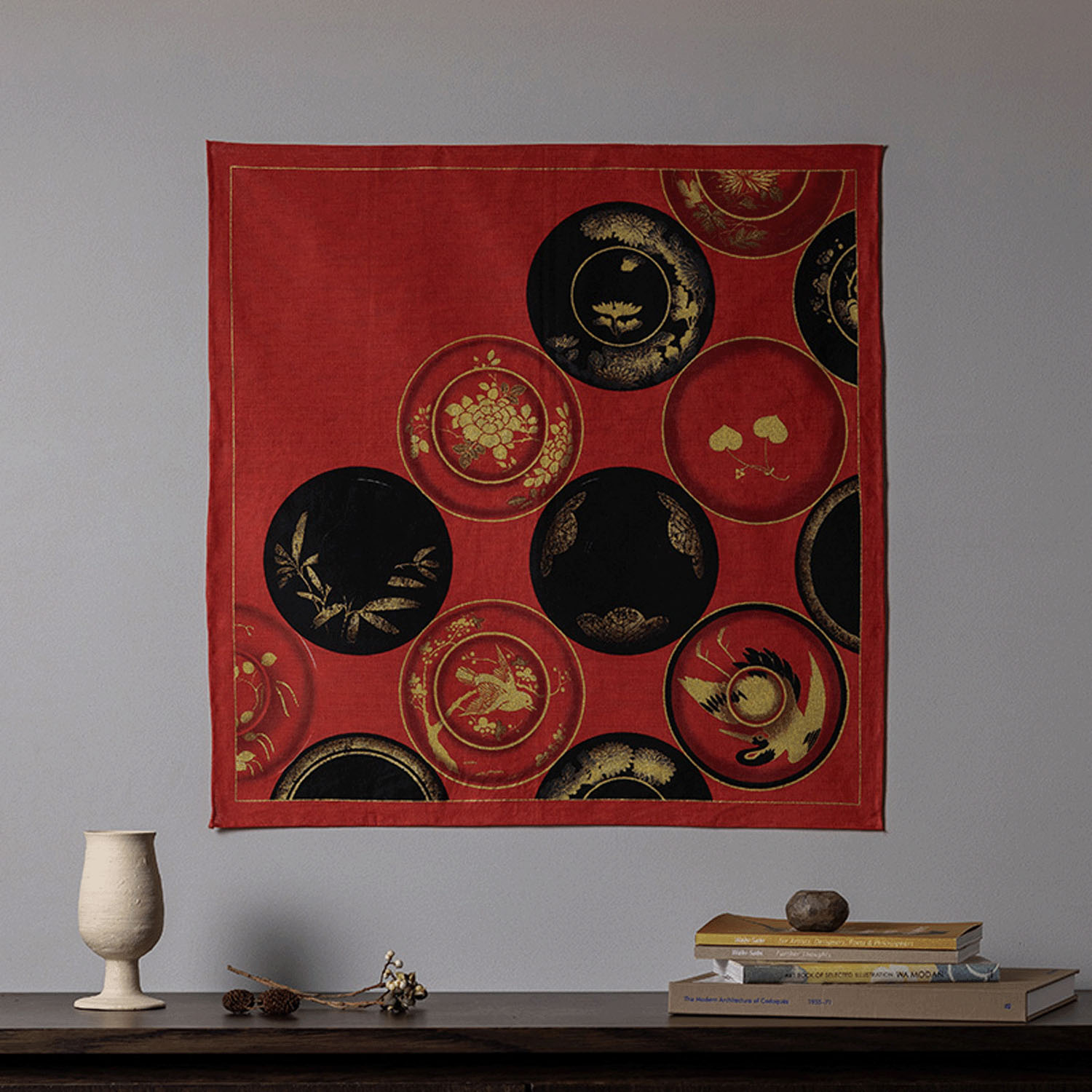 風呂敷58cm 雪月花 椀朱 - 画像4