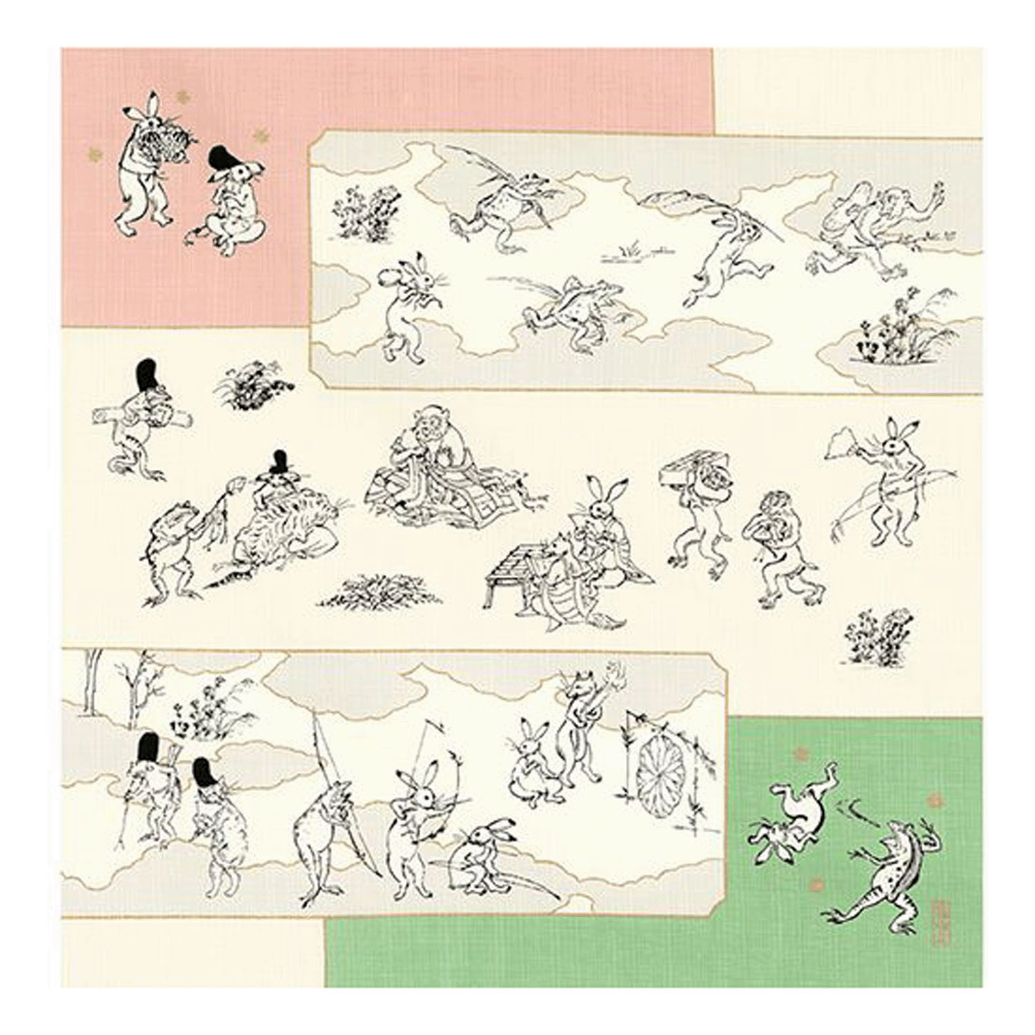 風呂敷50cm 鳥獣戯画 絵巻 - 画像2