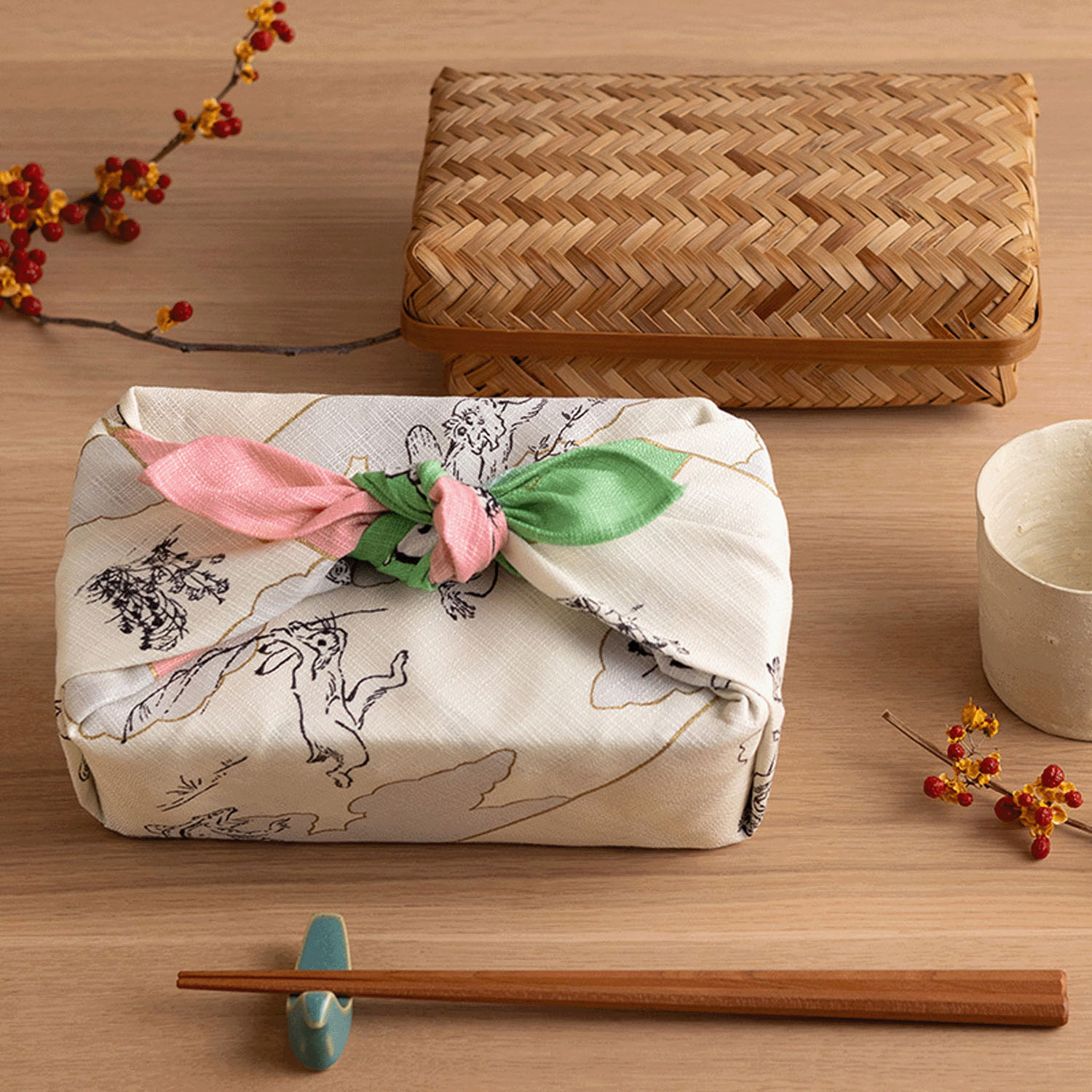 風呂敷50cm 鳥獣戯画 絵巻 - 画像9