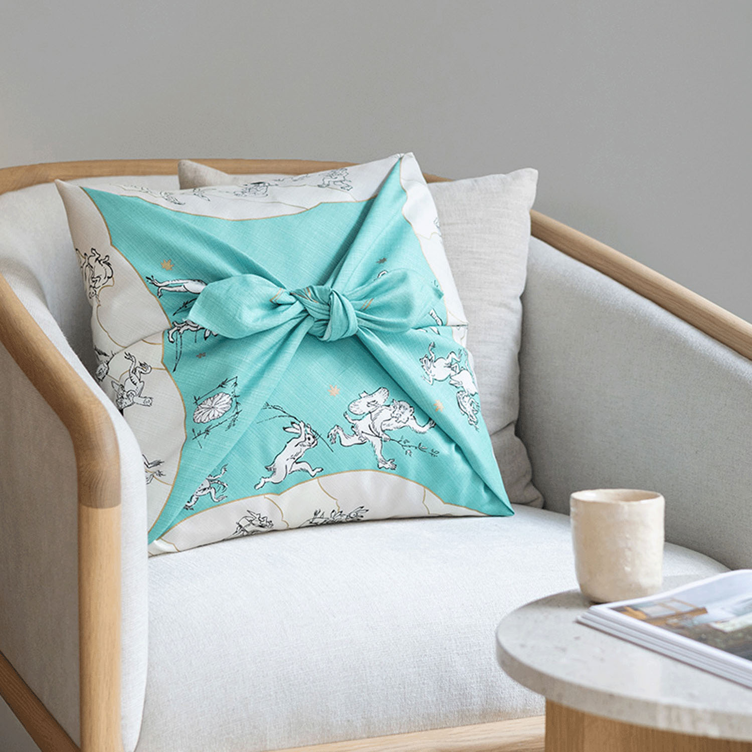 風呂敷100cm 鳥獣戯画 蓮の葉 - 画像16