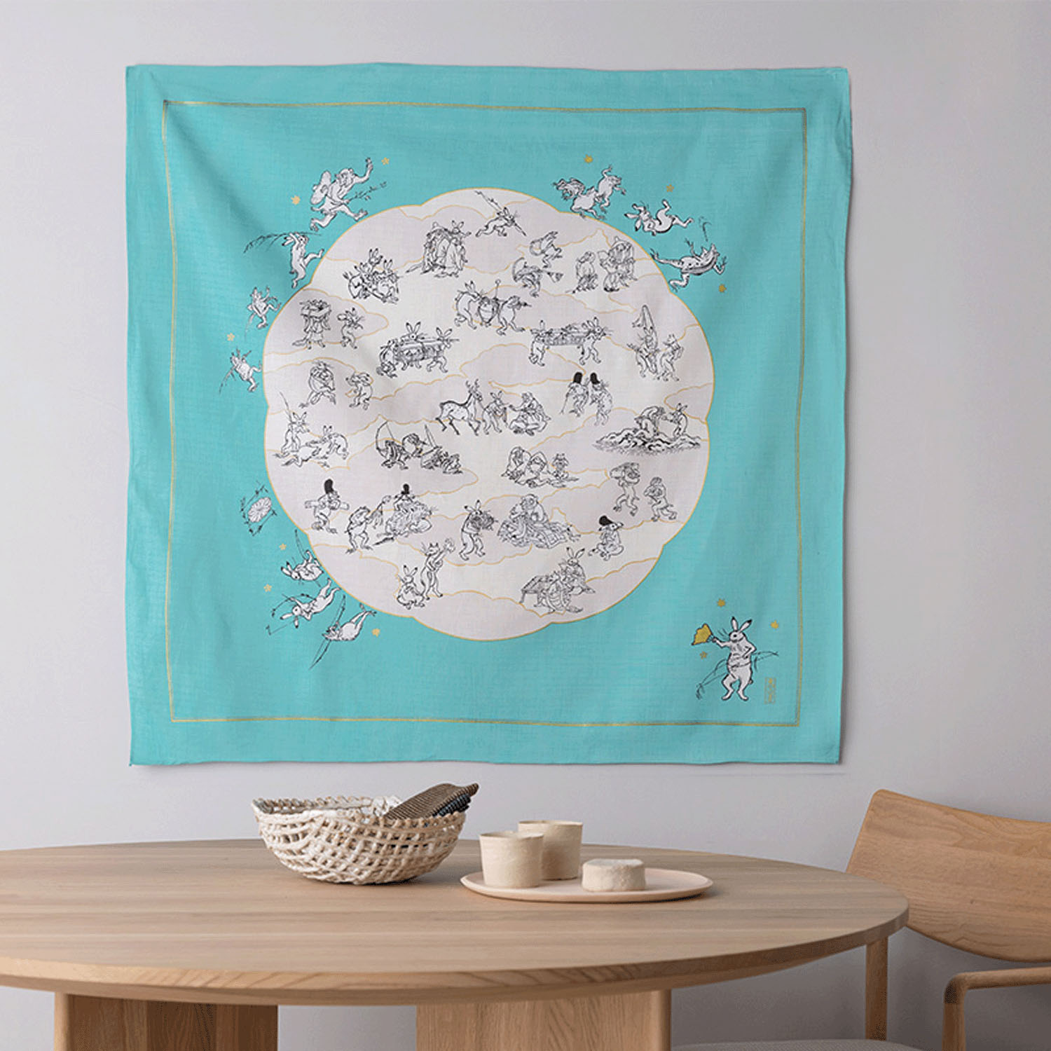 風呂敷100cm 鳥獣戯画 蓮の葉 - 画像17