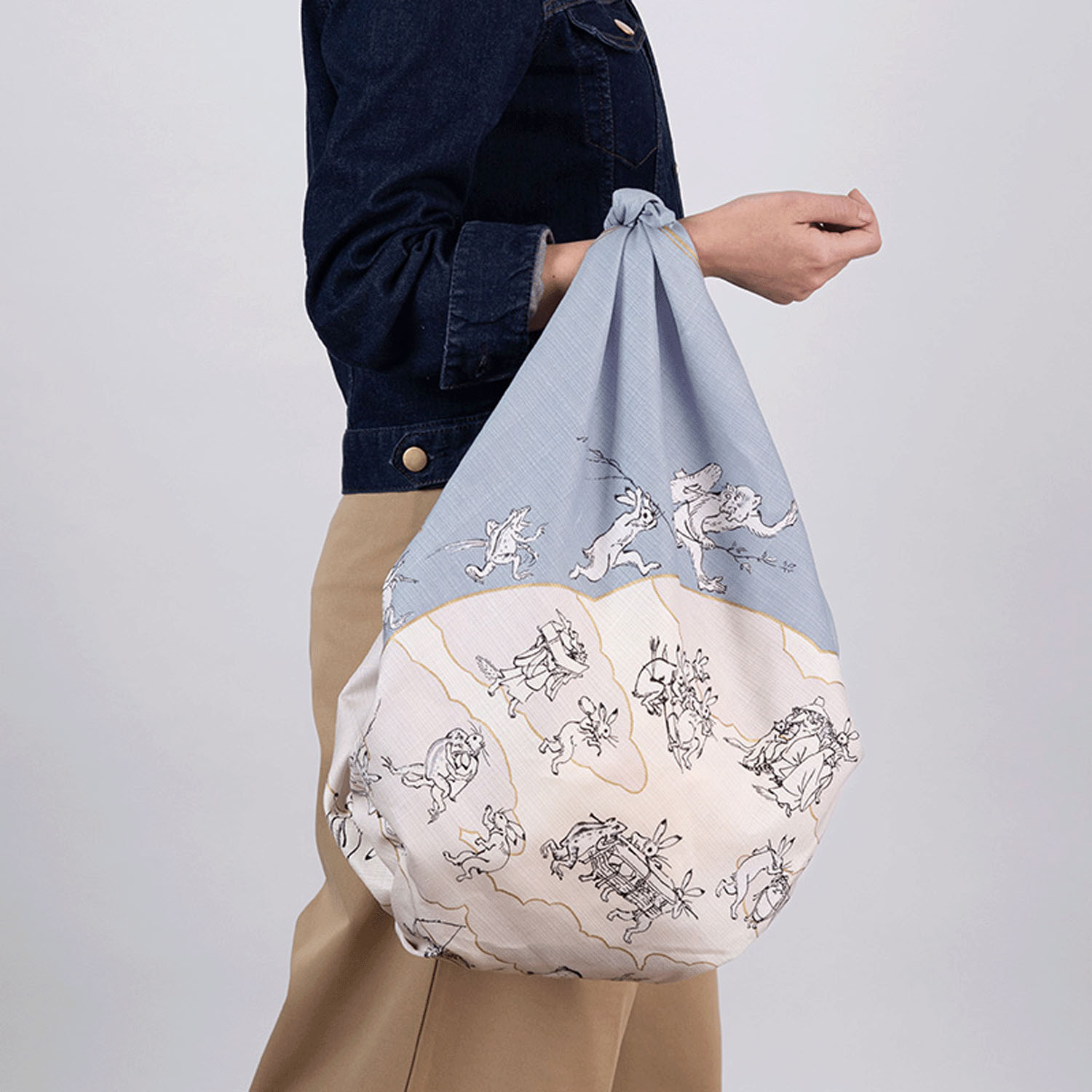 風呂敷100cm 鳥獣戯画 蓮の葉 - 画像3