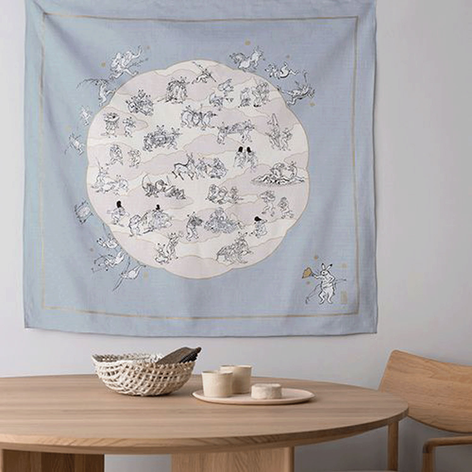 風呂敷100cm 鳥獣戯画 蓮の葉 - 画像4