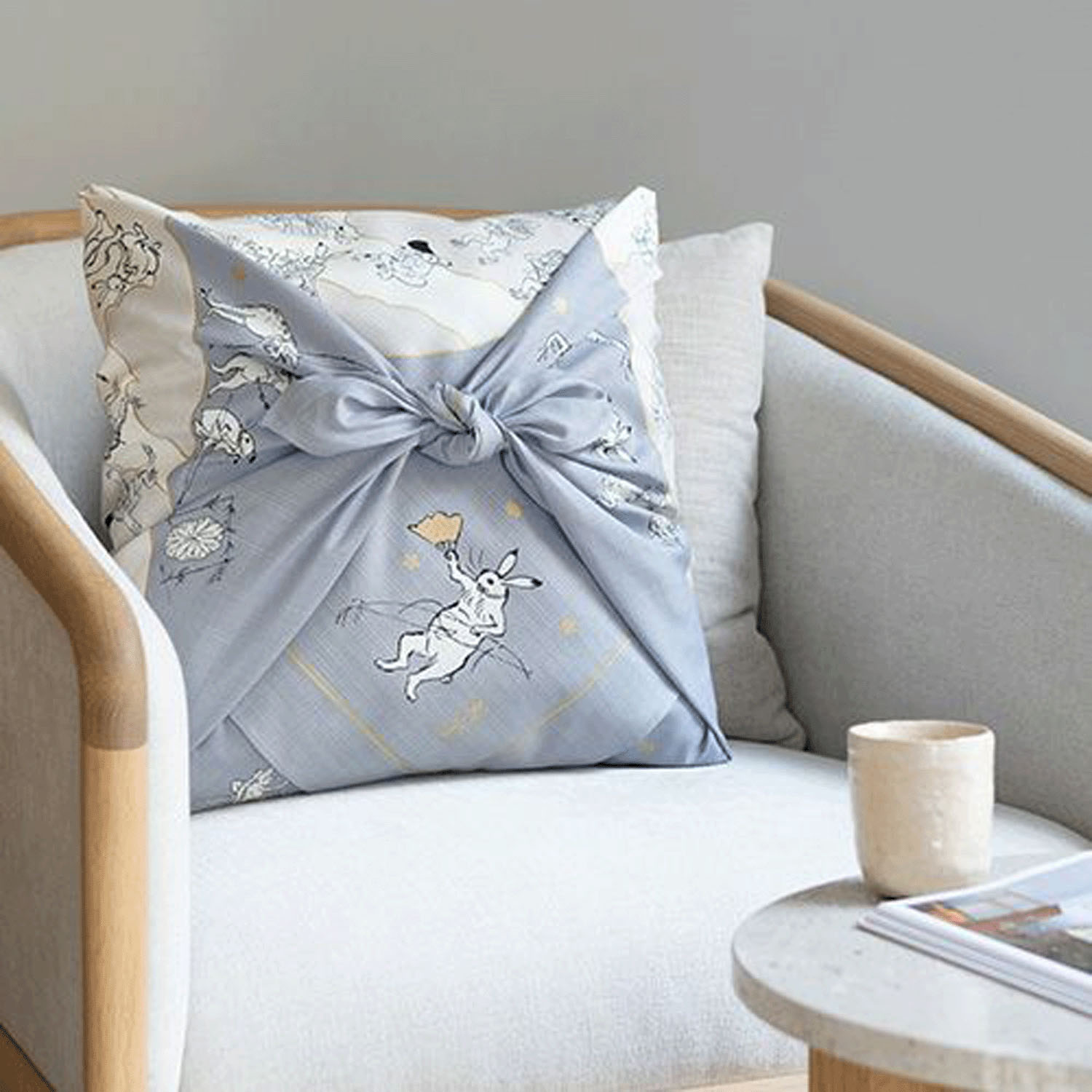 風呂敷100cm 鳥獣戯画 蓮の葉 - 画像6