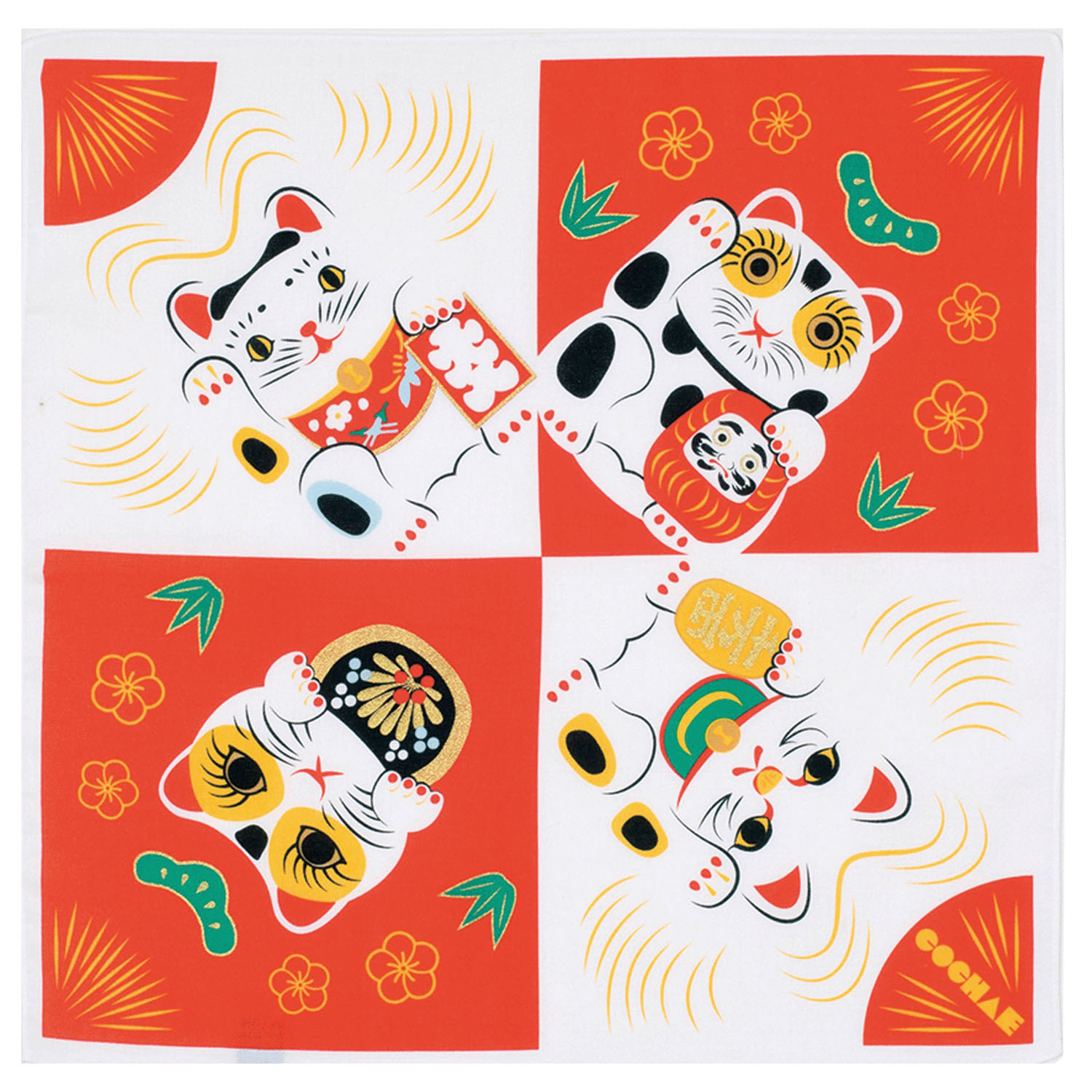 風呂敷48巾 福コチャエ 招き猫