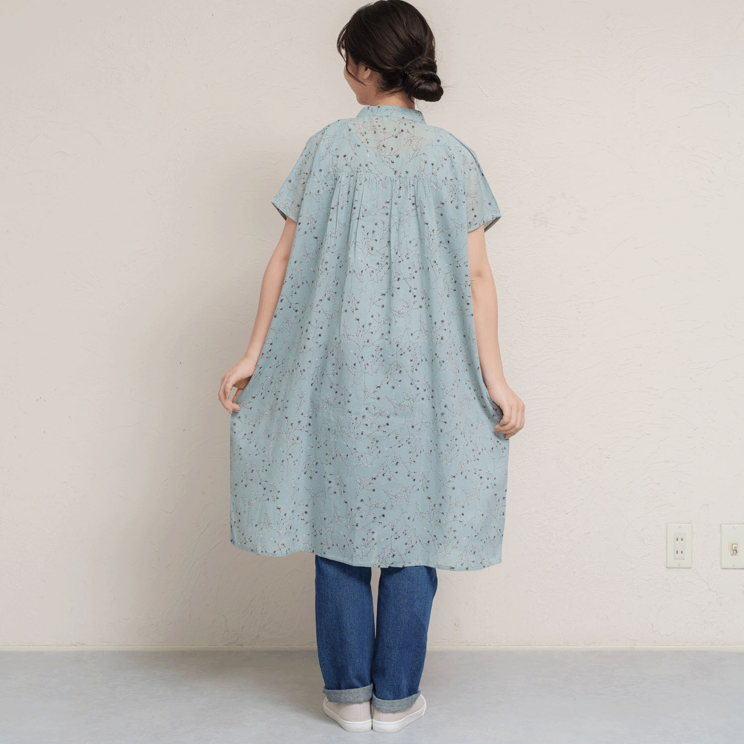 コットンボイルフロントタック前開きワンピース - 画像14