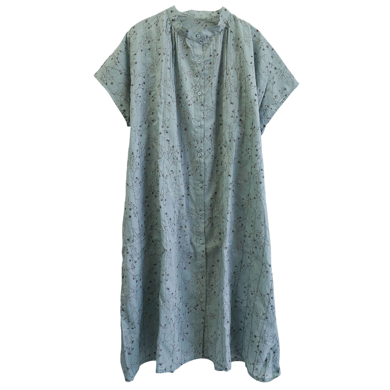 コットンボイルフロントタック前開きワンピース - 画像15