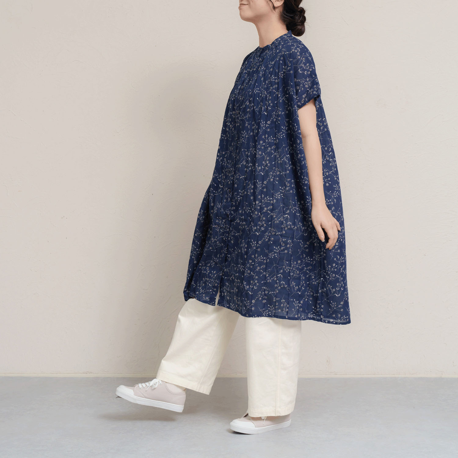 コットンボイルフロントタック前開きワンピース - 画像17