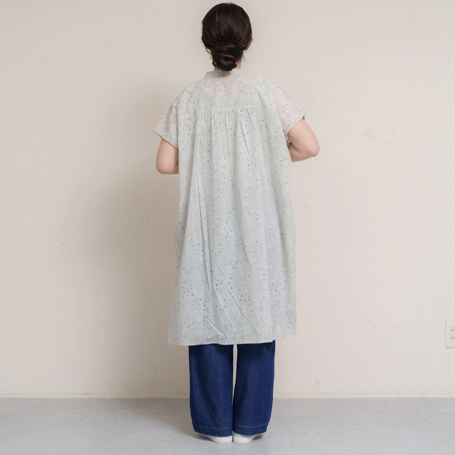 コットンボイルフロントタック前開きワンピース - 画像4