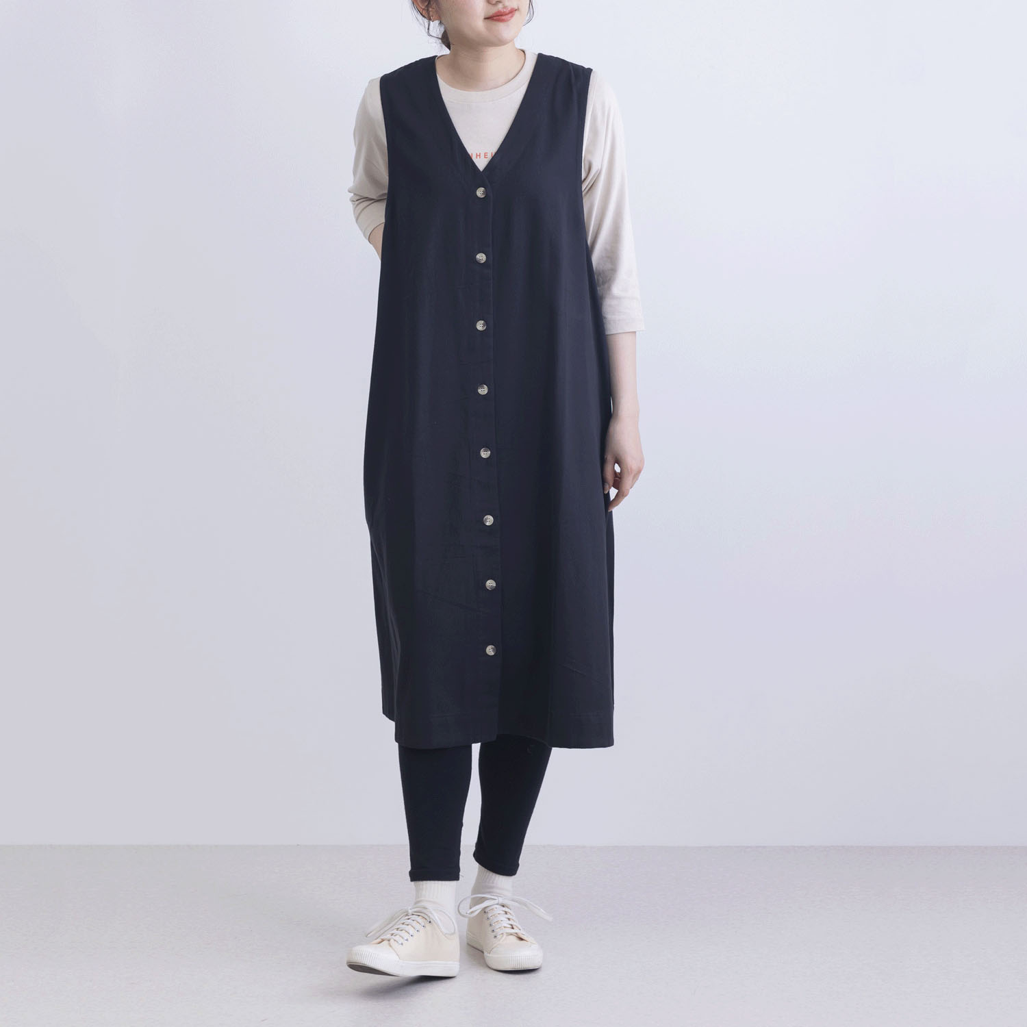 コットンツイルジレワンピース - 画像2