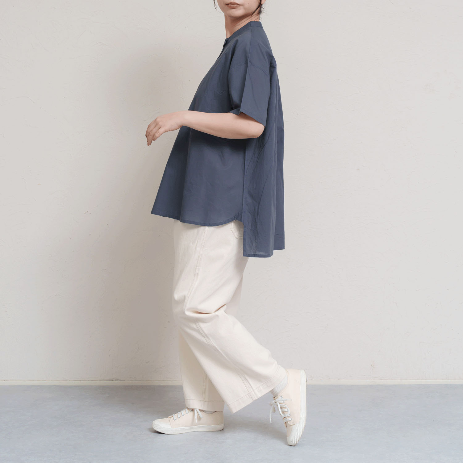 無地チュニック丈前開き5分袖ブラウス - 画像21