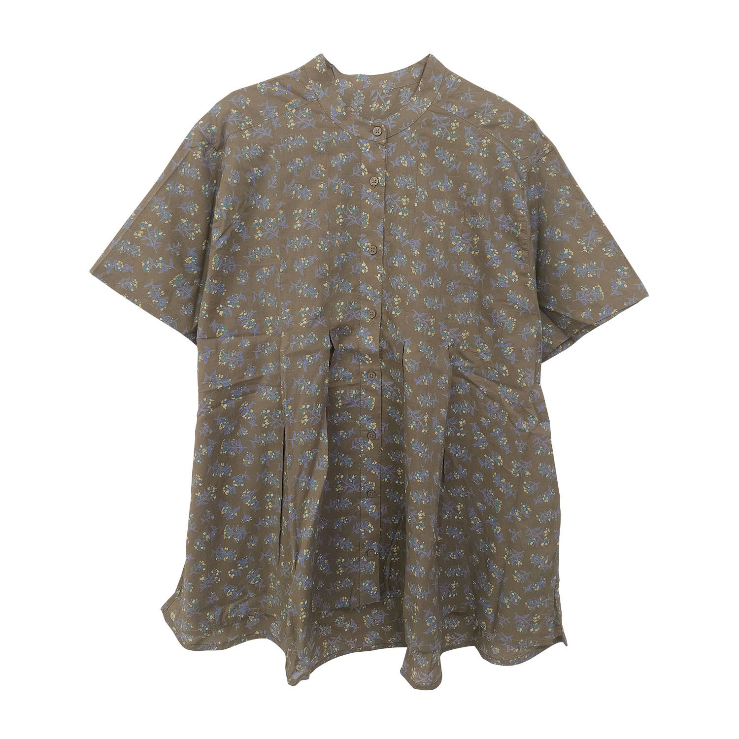 花柄フロントタック5分袖前開きブラウス - 画像19