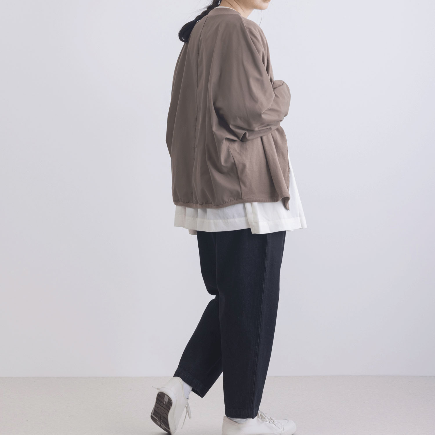 T／Cピーチ起毛布帛使いカーディガン - 画像13