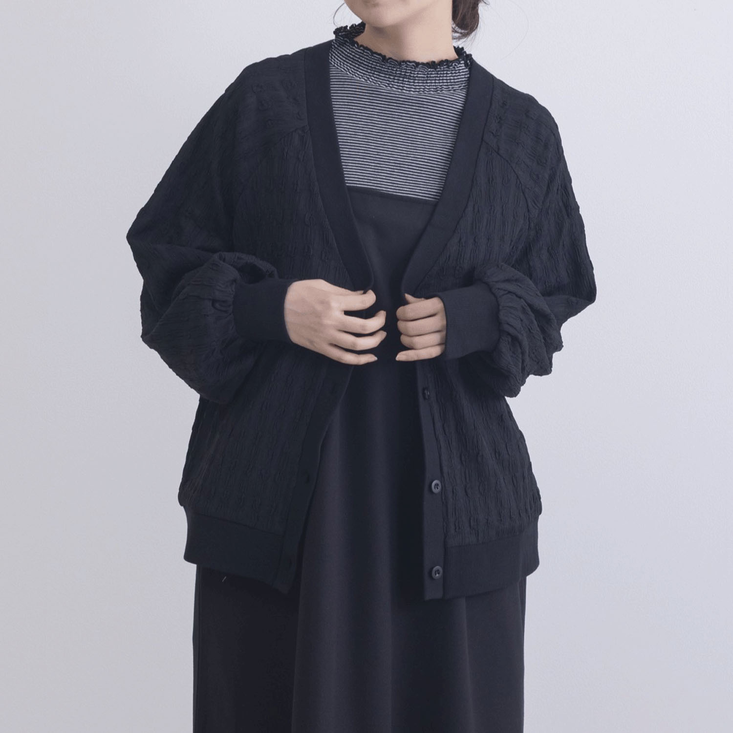 フクレ織りジャガード羽織り - 画像2