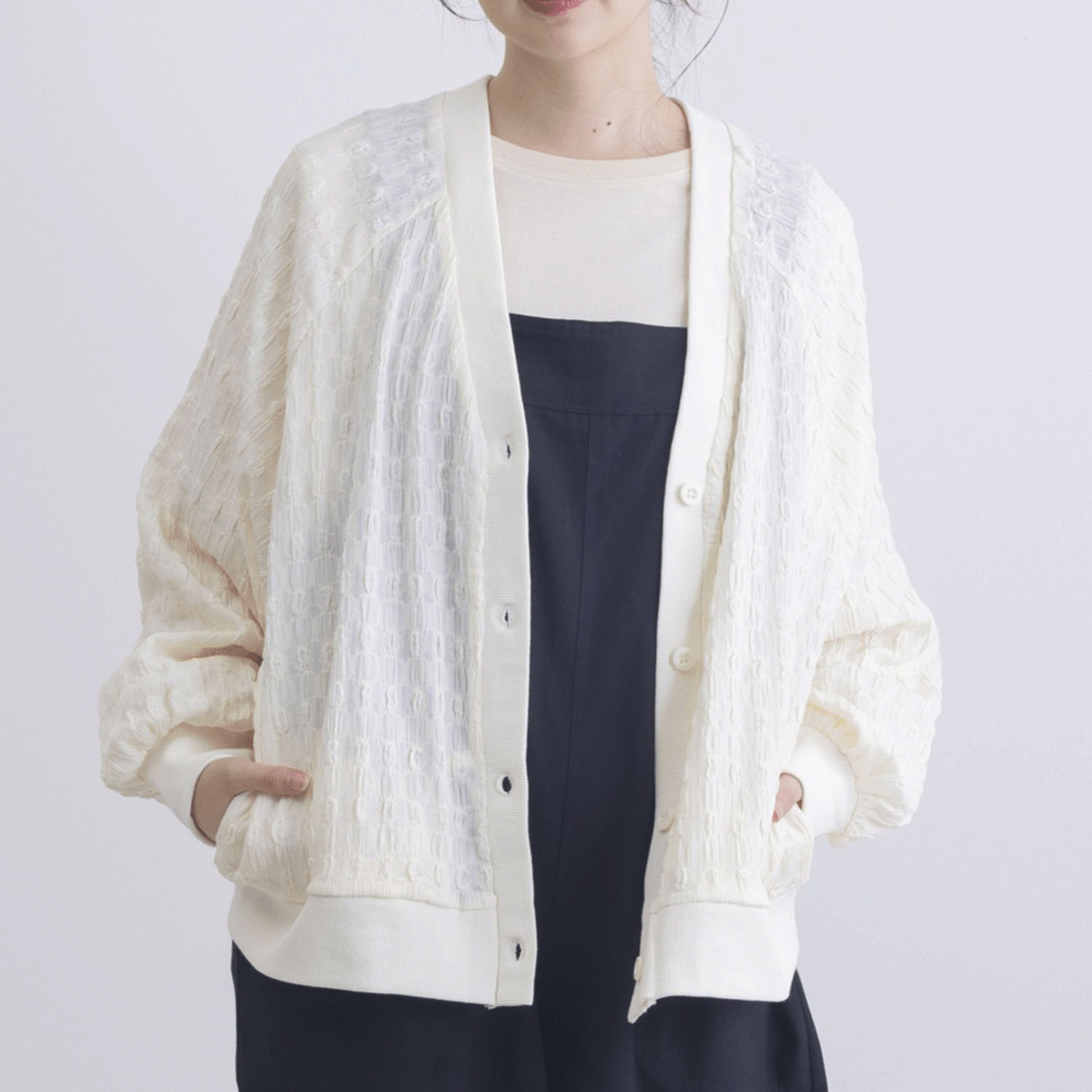 フクレ織りジャガード羽織り