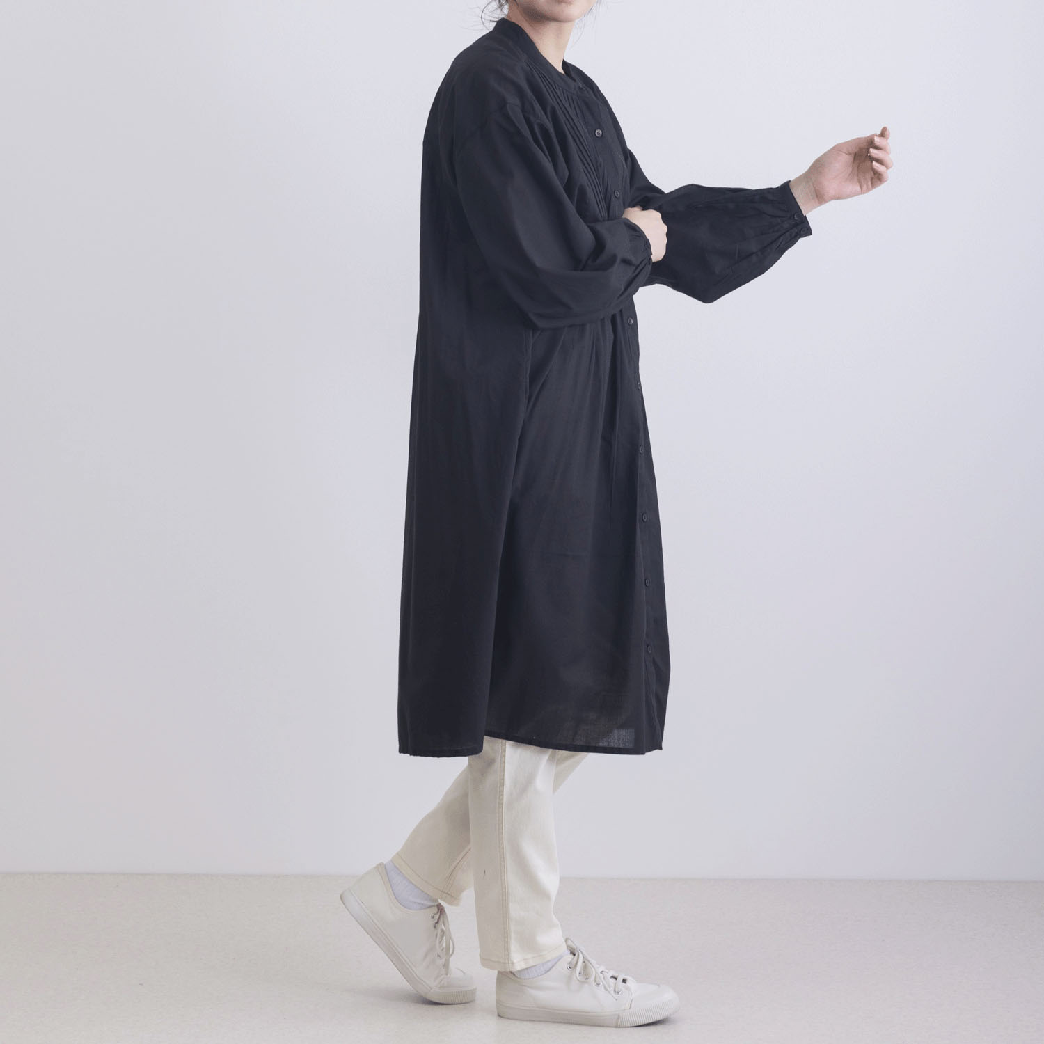 ピンタック＆レース使い前開きワンピース - 画像8