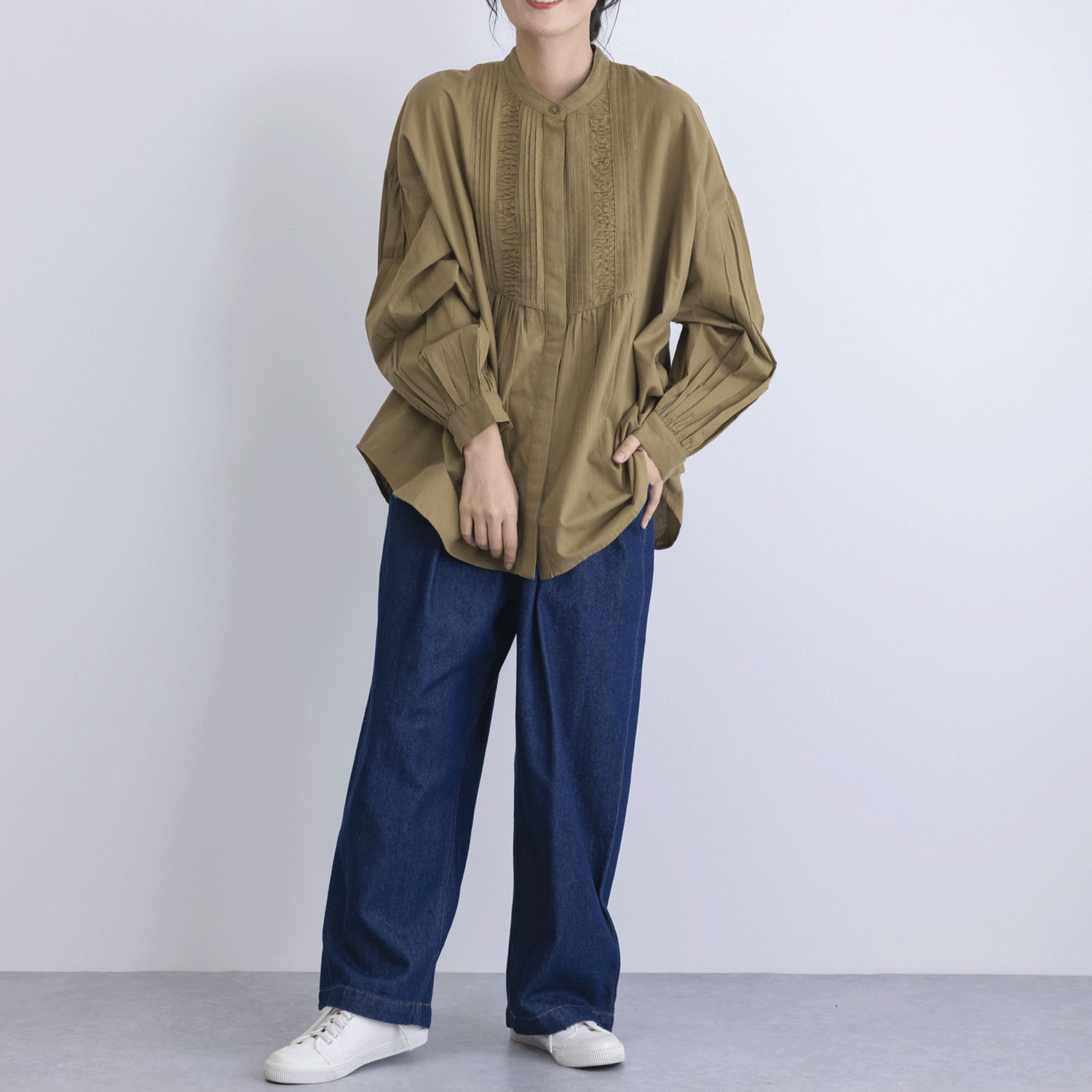 胸元シャーリング＆ピンタックブラウス - 画像7