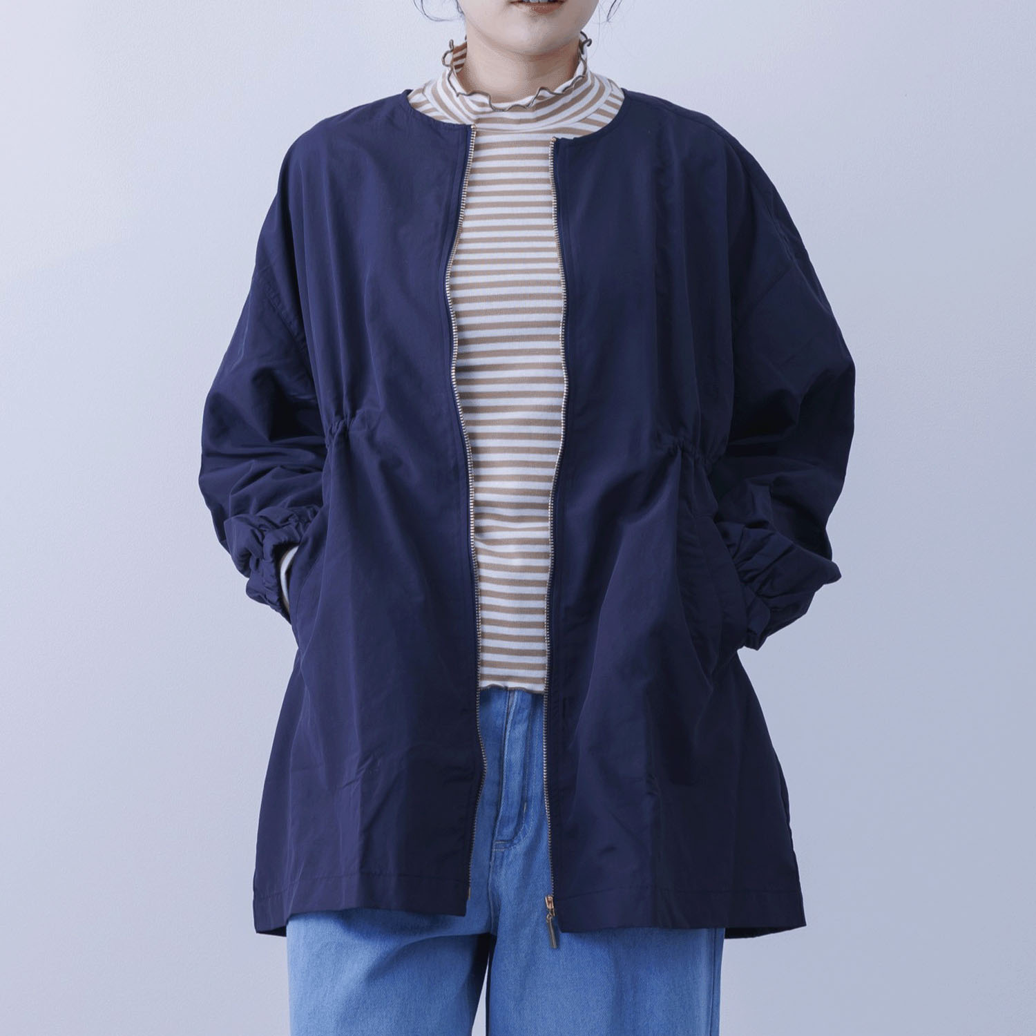 撥水＆花粉リリース加工ミドル丈アウター - 画像15