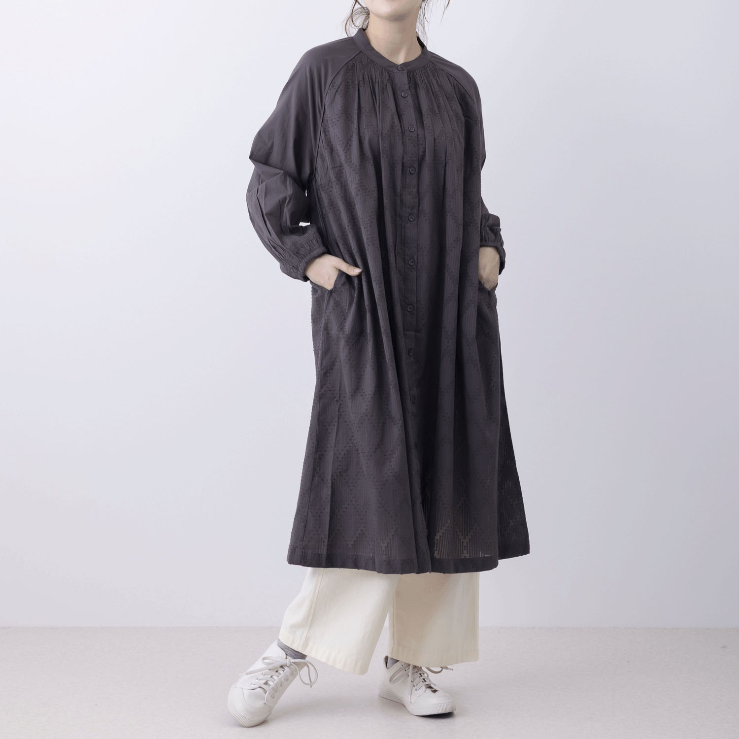 無地＆JQD前開きワンピース - 画像2