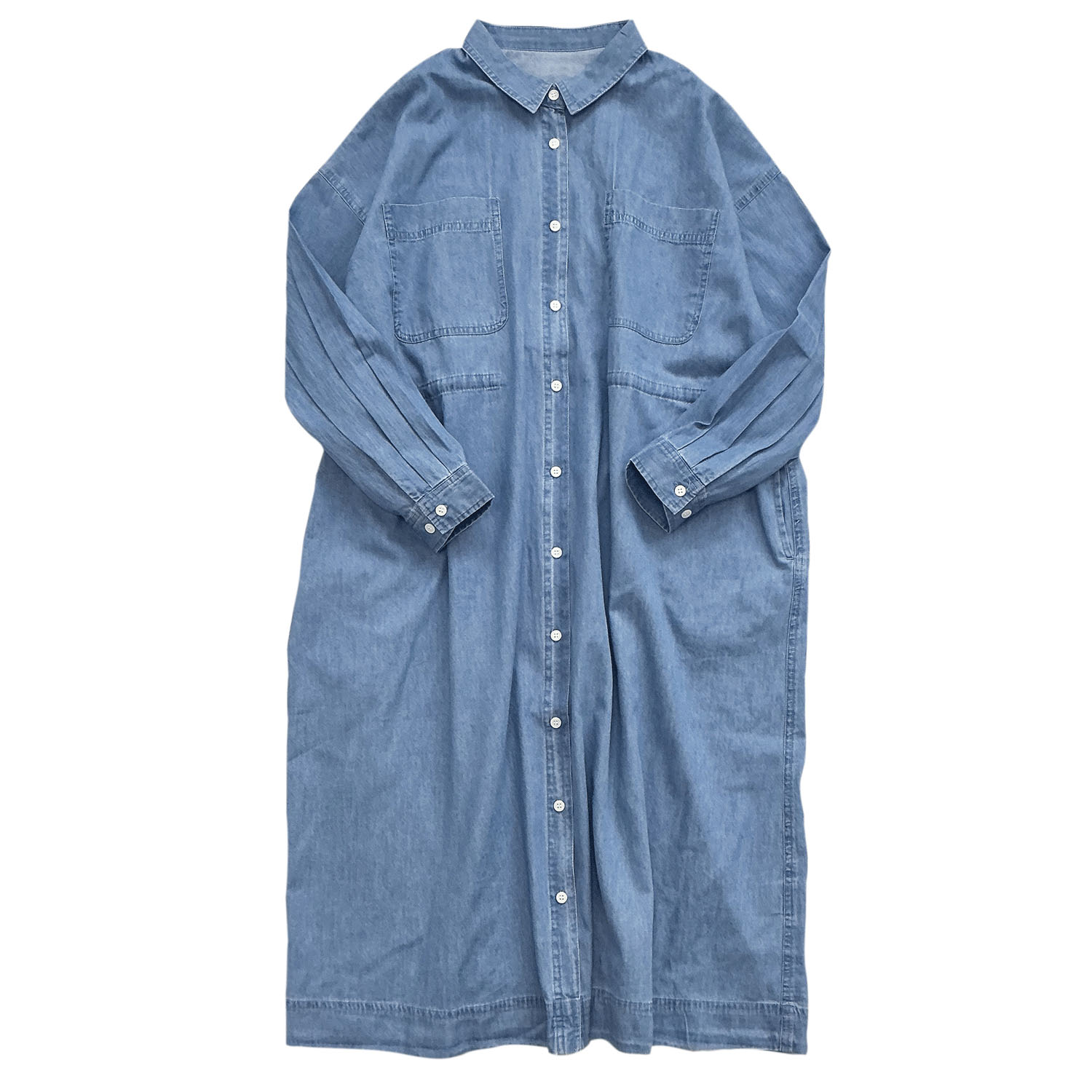 ウエストドロストデニムシャツワンピース - 画像12