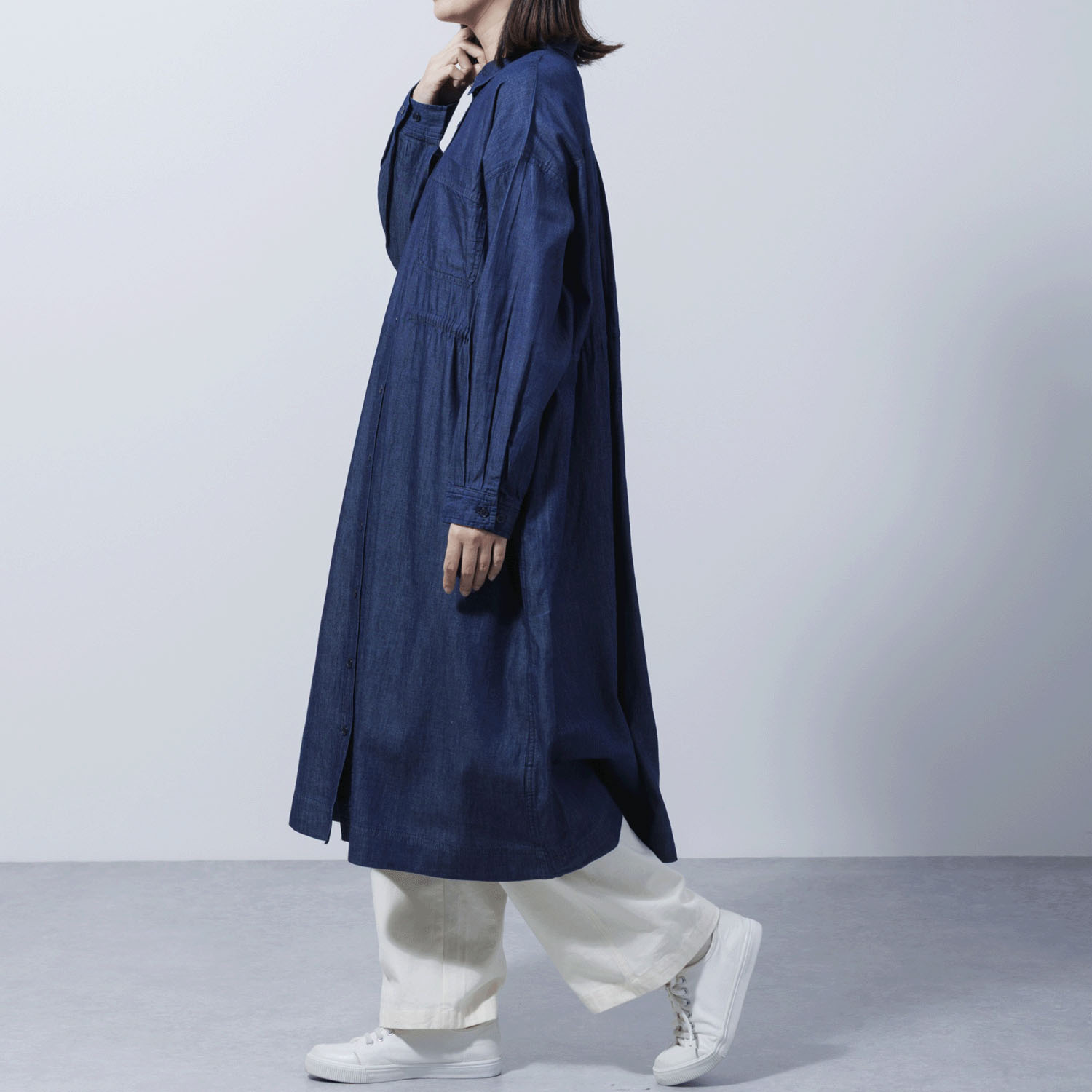 ウエストドロストデニムシャツワンピース - 画像14