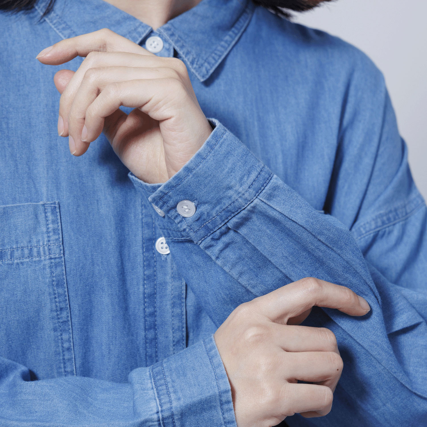 ウエストドロストデニムシャツワンピース - 画像7