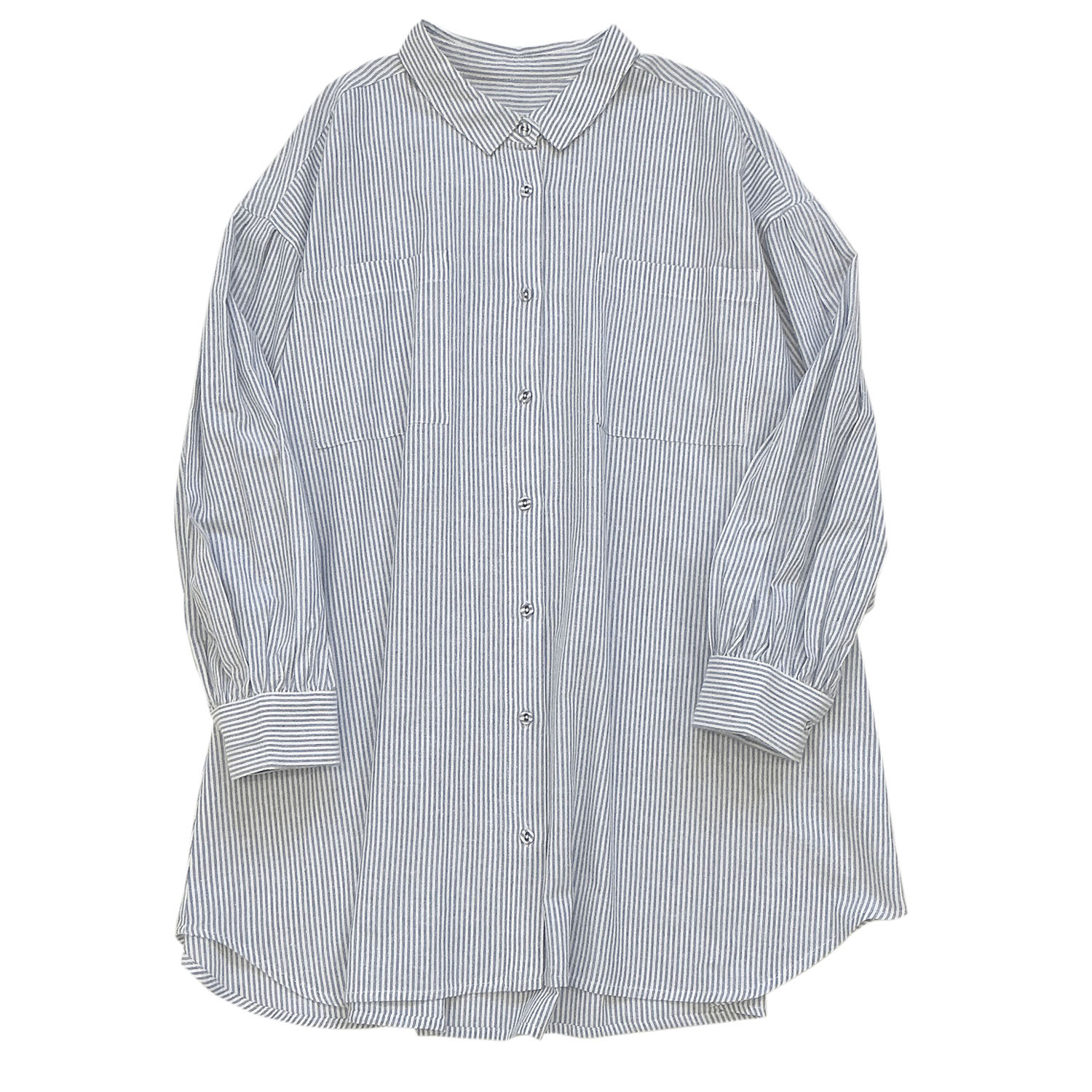 チェック＆ストライプチュニックシャツワンピース - 画像11