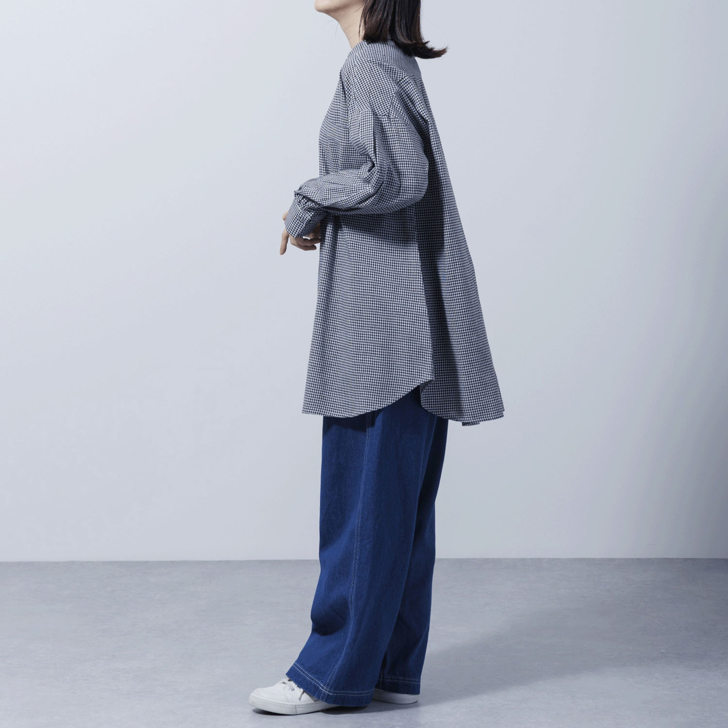 チェック＆ストライプチュニックシャツワンピース - 画像13