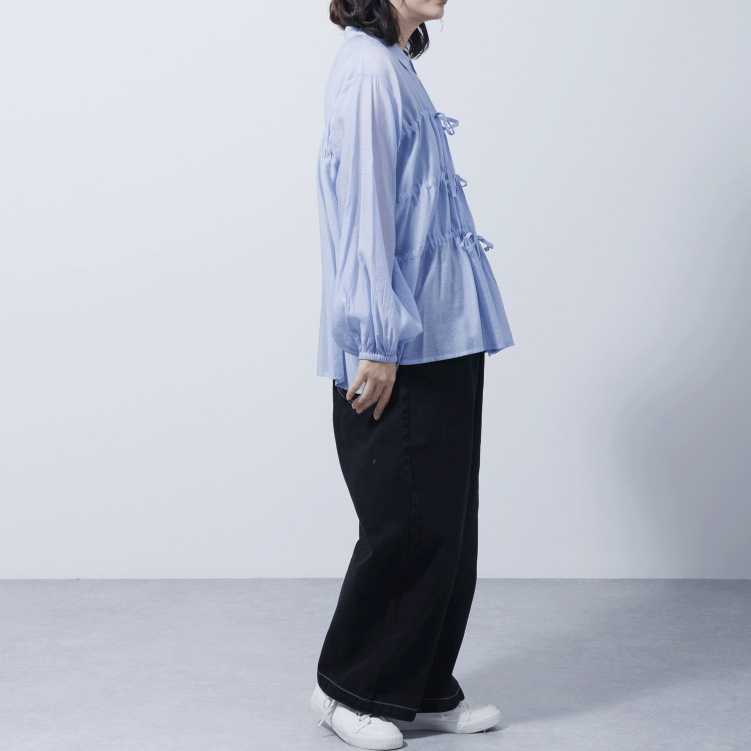 ドロストリボンシャツブラウス - 画像13