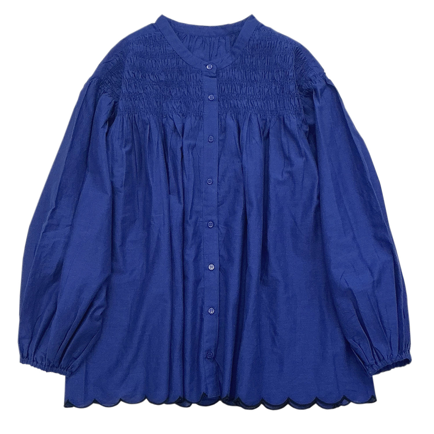 胸元シャーリング裾スカラップブラウス - 画像19