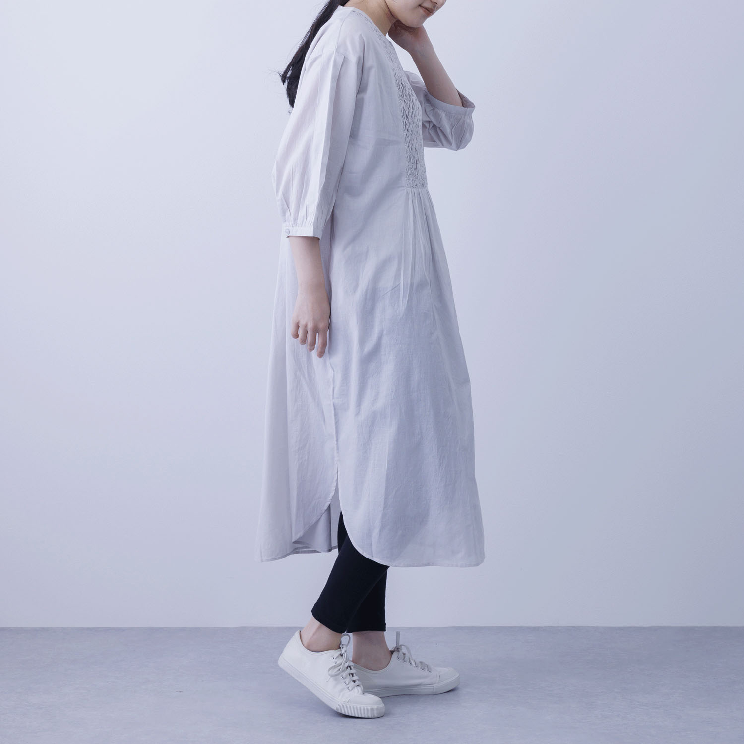 ブザムスモッキング前開きワンピース - 画像3