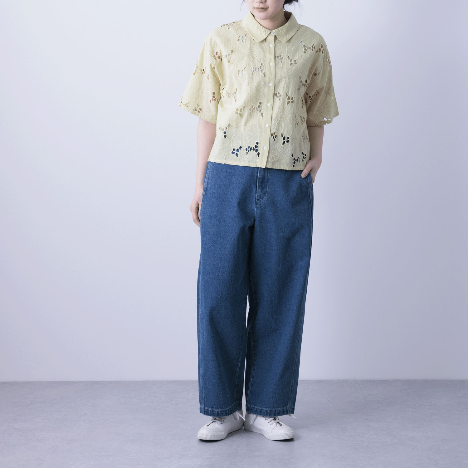 シフリー刺繍×無地シャツブラウス - 画像14