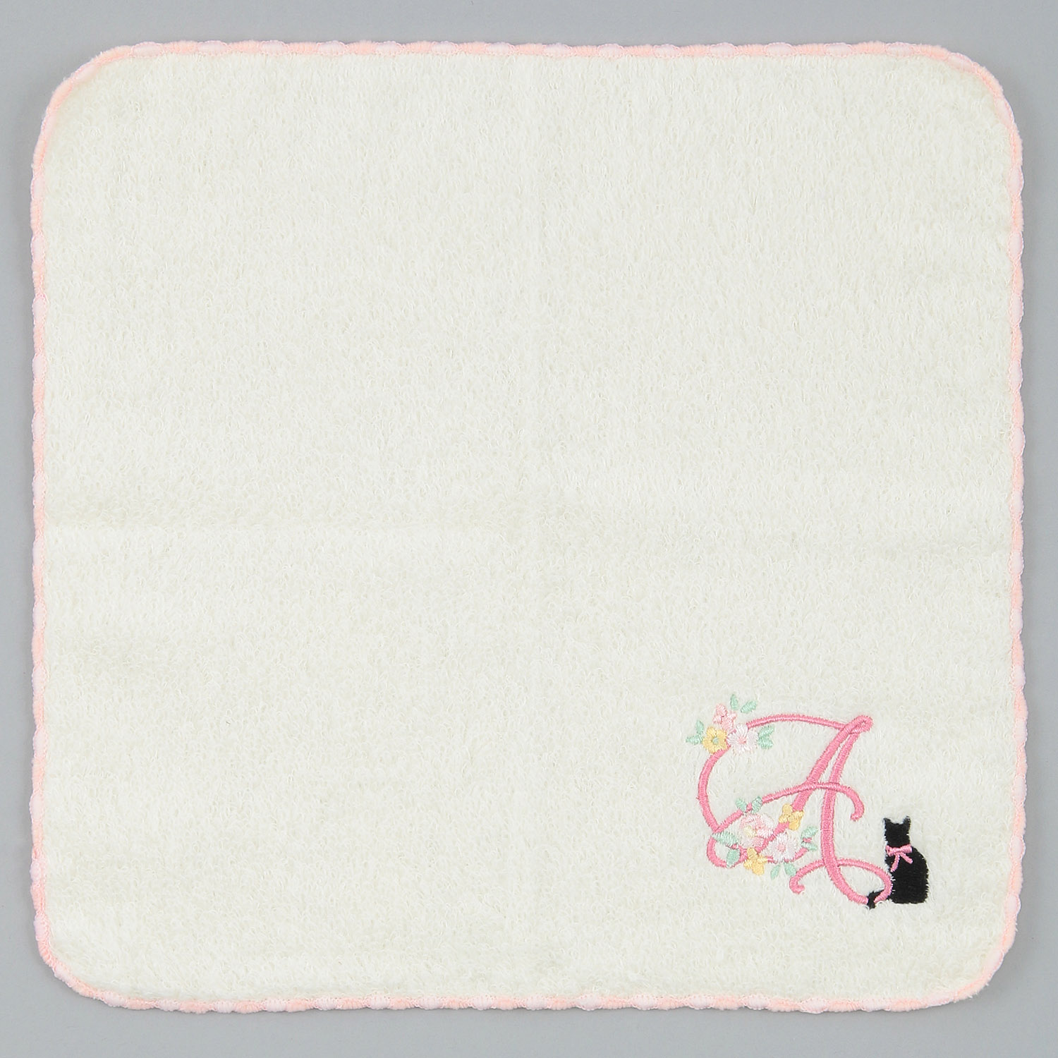 ふわふわ無撚糸ハンカチ猫とイニシャル - 画像2