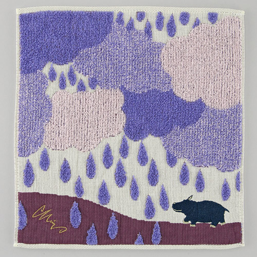 moritaMiW タオルハンカチ カバと静かな雨