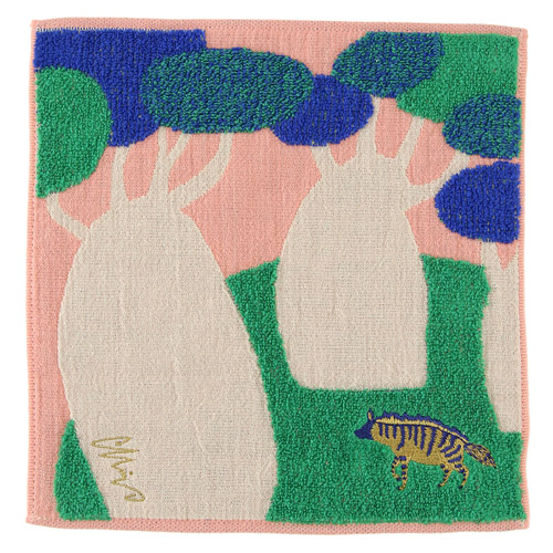 moritaMiW タオルハンカチ ハイエナと不思議な樹