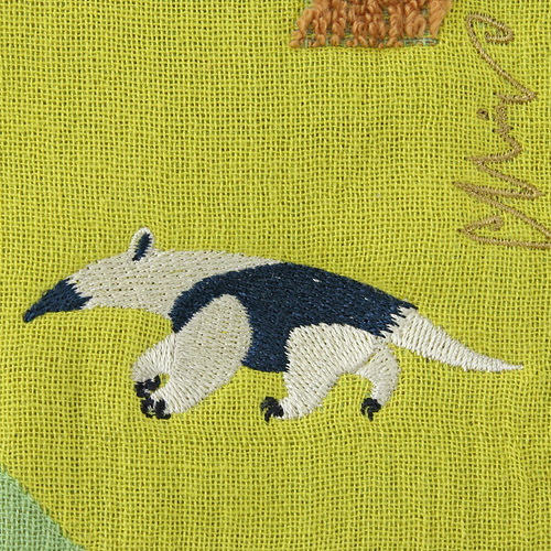 moritaMiW タオルハンカチ アリクイと踊る花 - 画像2