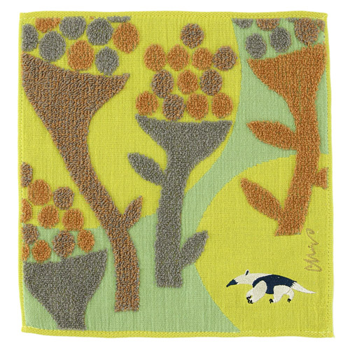 moritaMiW タオルハンカチ アリクイと踊る花