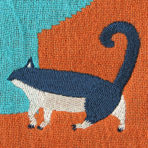 moritaMiW タオルハンカチ ネコと大きな街路樹 - 画像2