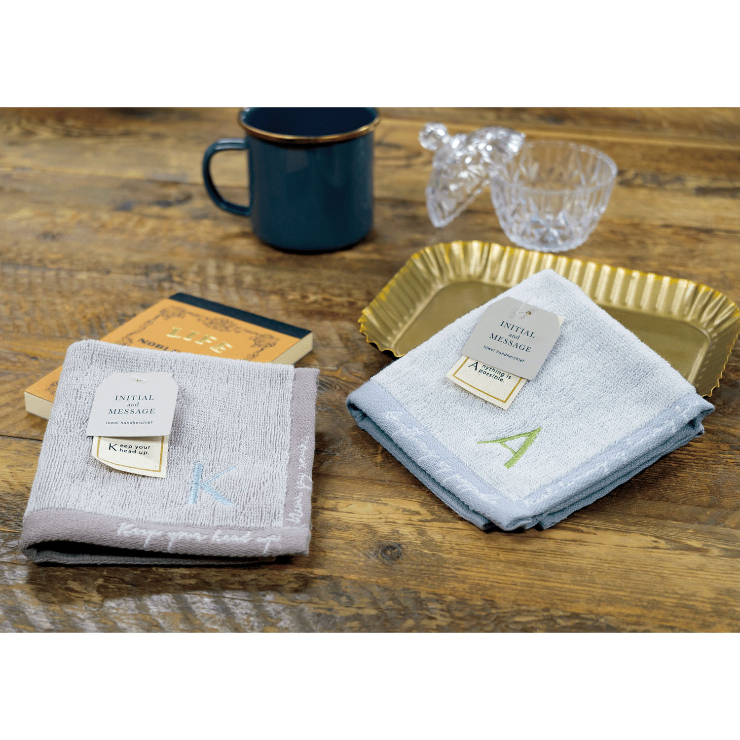 イニシャルタオルハンカチ