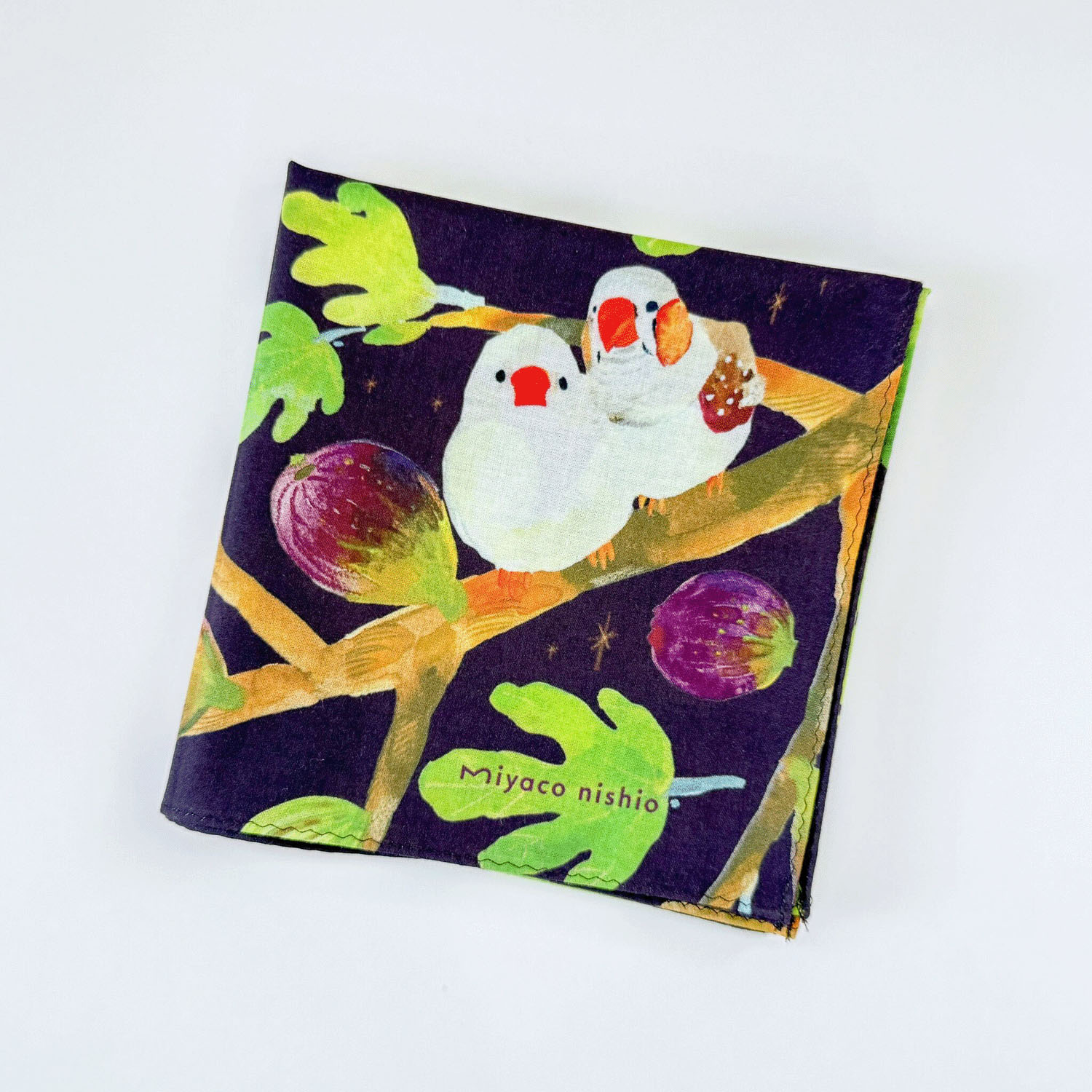 miyaco スカーフにもなるハンカチ Friends with Birds
