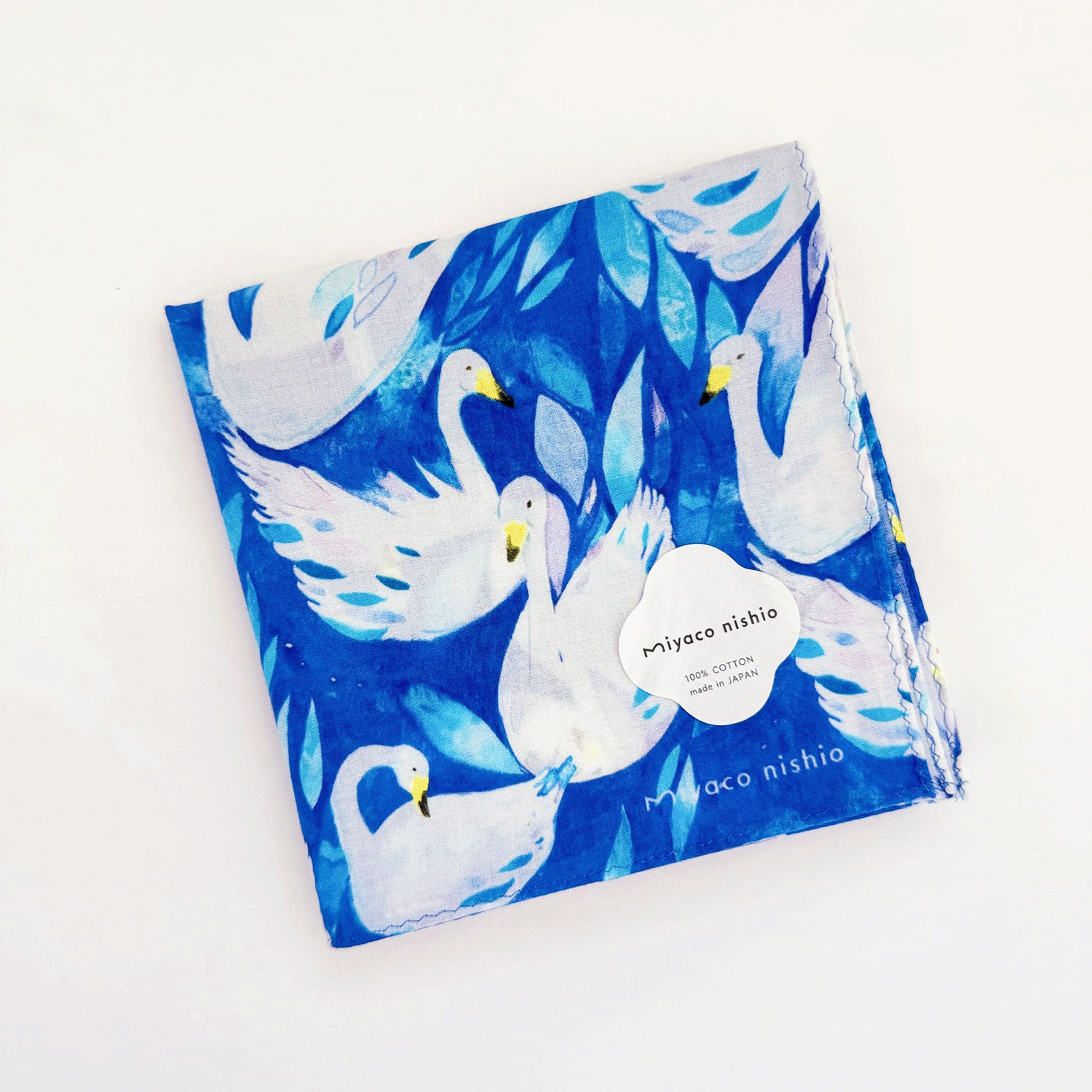 miyaco スカーフにもなるハンカチ Swan
