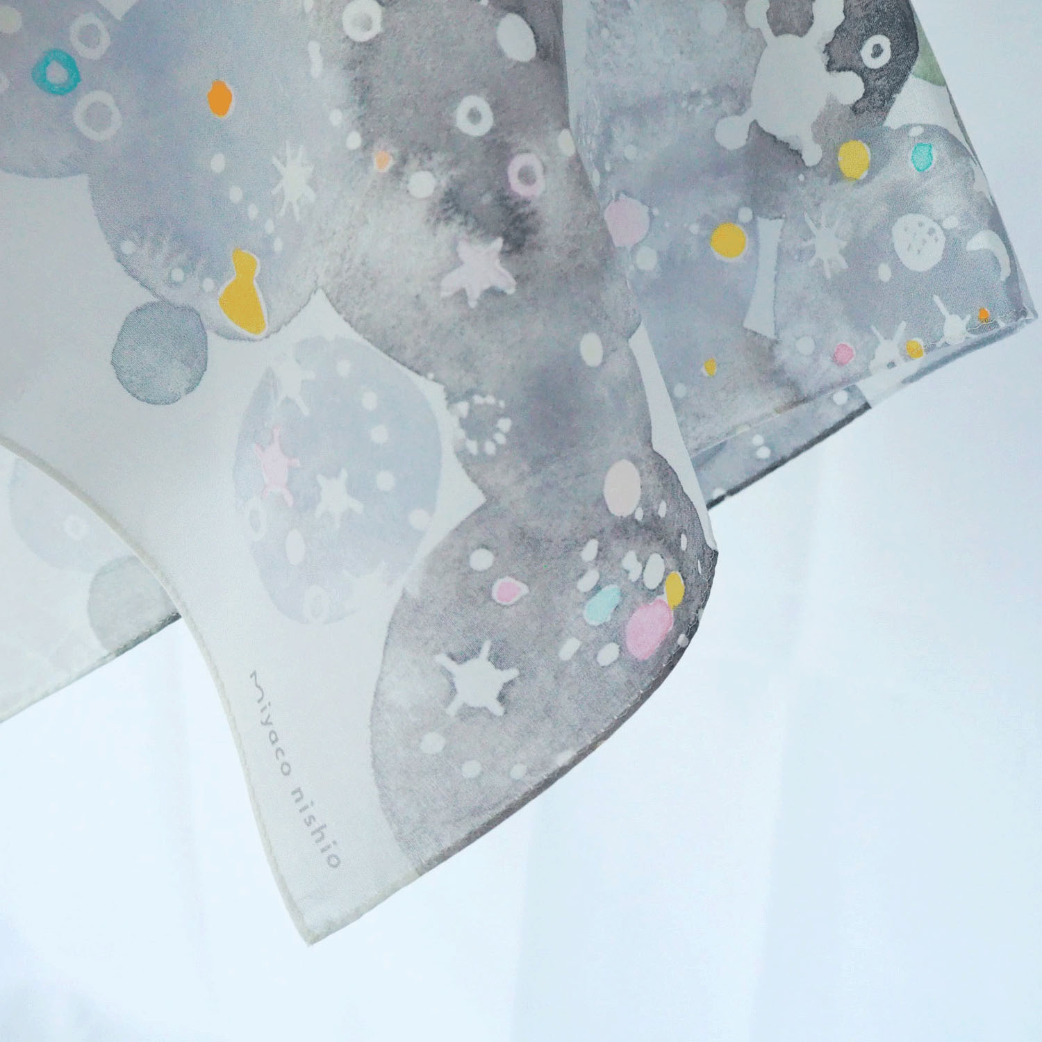 miyaco スカーフにもなる水彩画 ハンカチ 星の砂 - 画像3