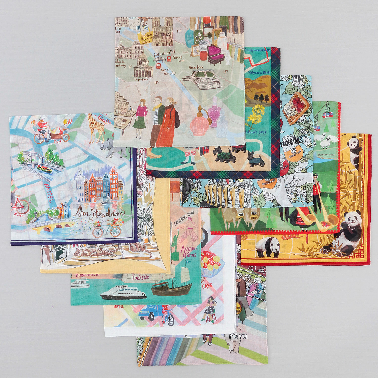 【01パリ：メーカー終了】CHIZUTABI チズタビ 58cm大判ハンカチ