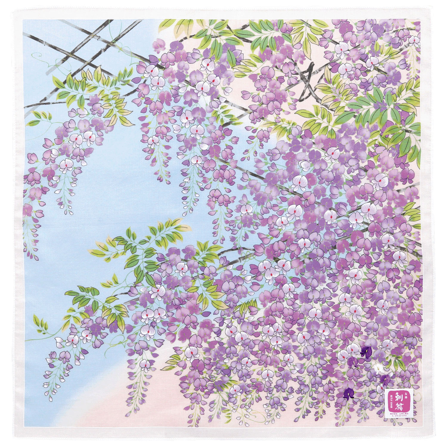 【在庫限り新品番110－035】友禅刺繍 藤棚 - 画像2