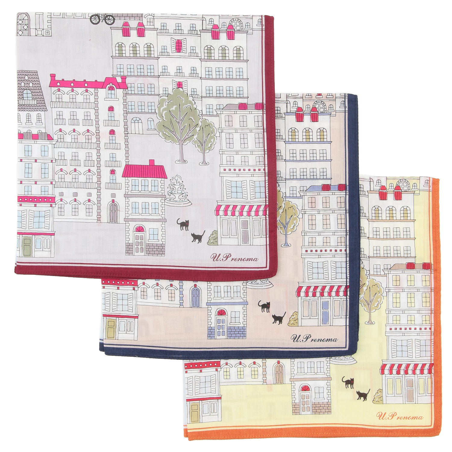 【在庫限り】U．Prenoma プリントハンカチ