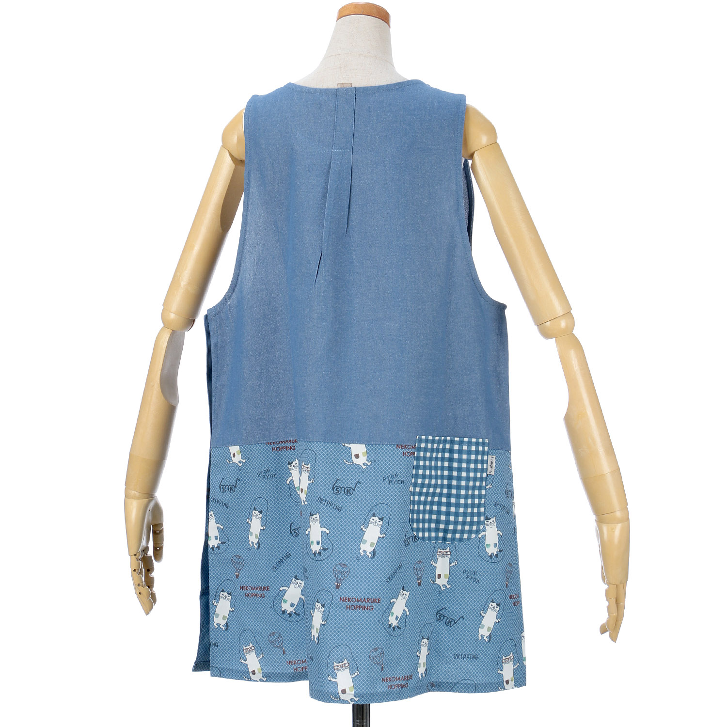 ねこまるけ 脇ボタンあきエプロン - 画像4